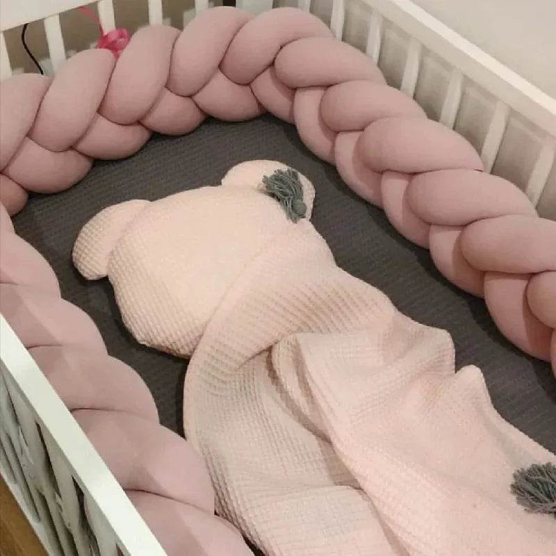1M/2M/3M/4M Knot Braid Bumper Infant Cradle Cot Protector Plush Pillow Cushion Crib Anti-collision Room Decor Baby Bed Bumper - Quality Shopping Centre