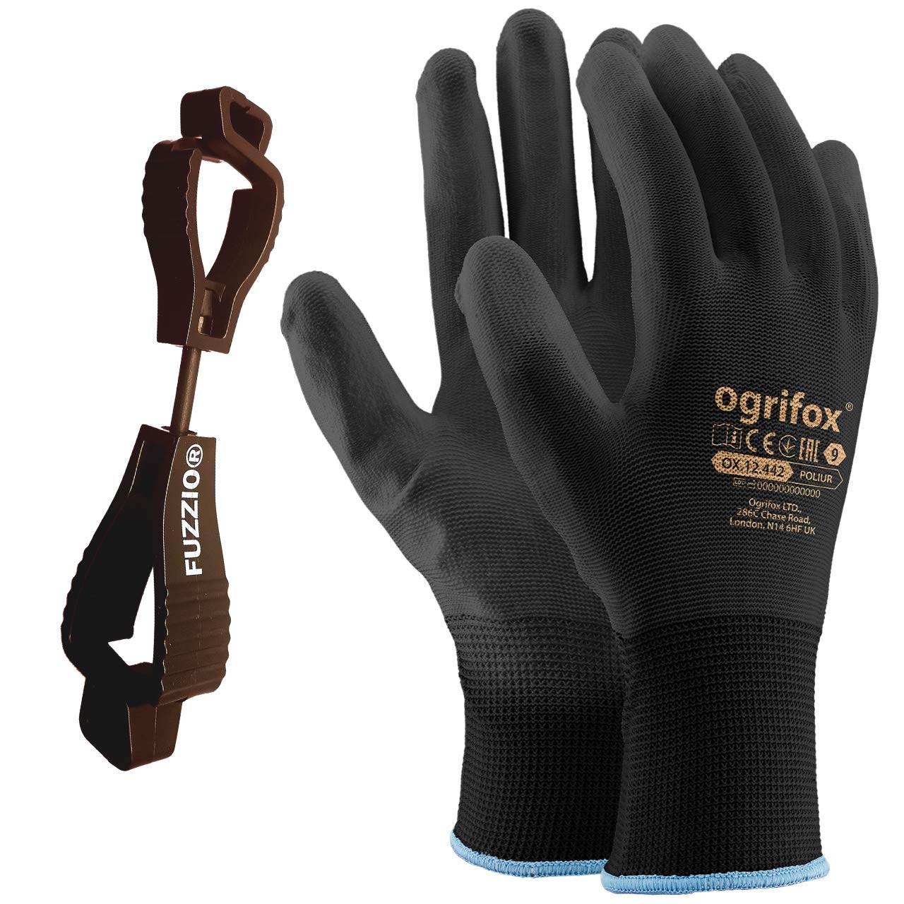 24 paires de gants de travail Ogrifox enduits et porte-gant avec clip pour gants - Quality Shopping Centre