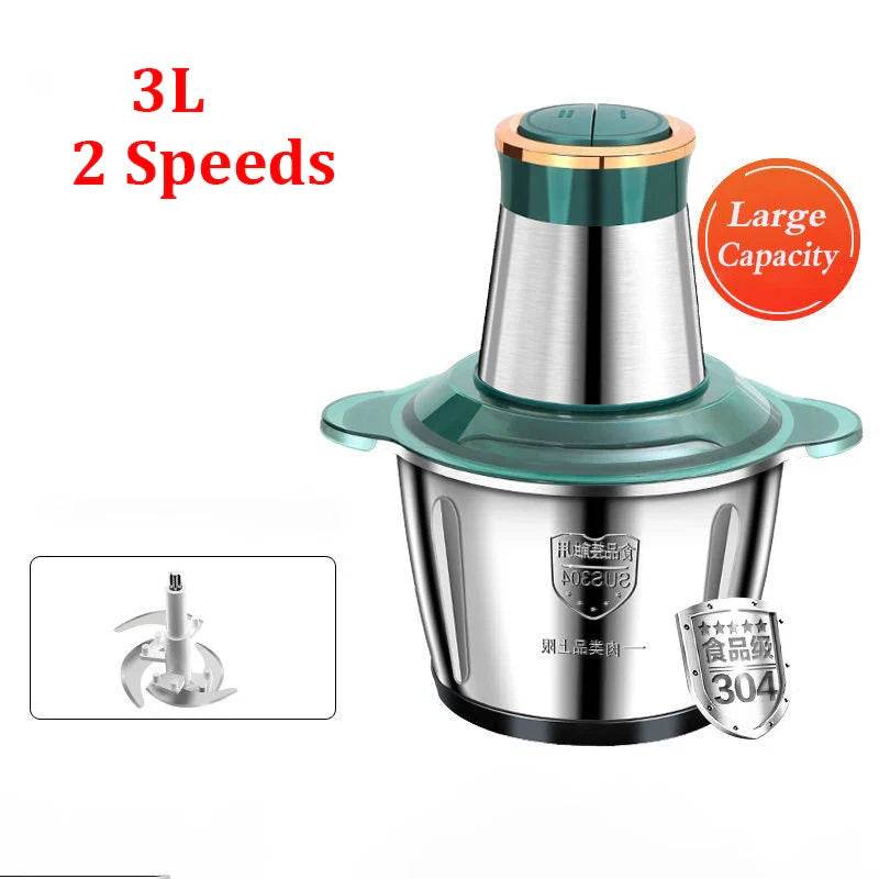 2L/5L Electric Meat Grinder Food Processor Chopper Stainless Steel Kitchen light Machine Chopper Slicer Machine Home Grinder - Quality Shopping Centre