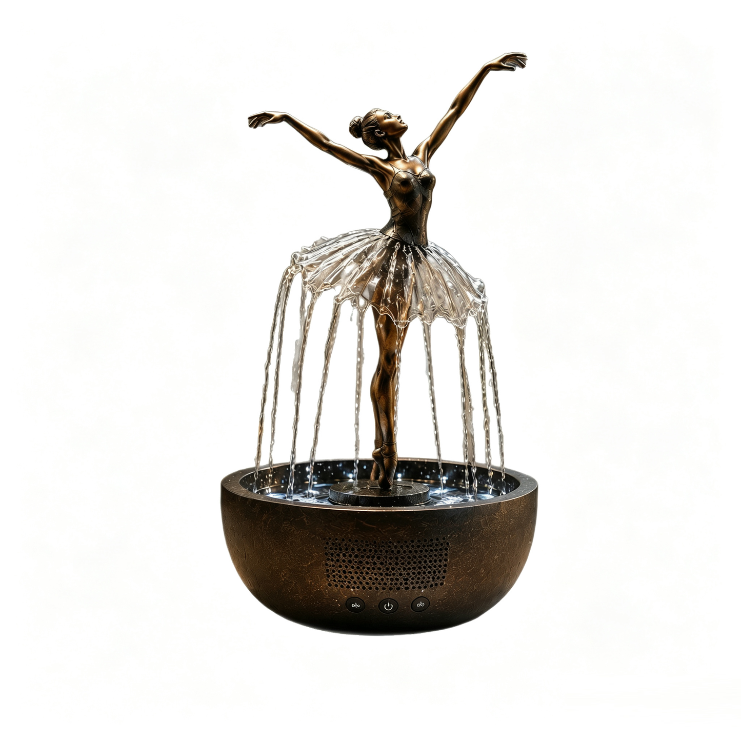 Ballerina Waterfall Bluetooth Speaker Fountain Metal Desktop Ornament