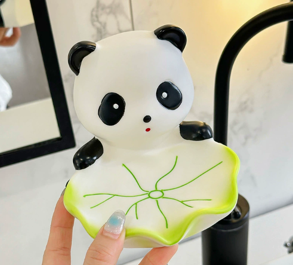 Panda drainage zeepbakje creatieve zeephouder voor badkamer en toilet, zeepbakje met afvoer, decoratief woonaccessoire