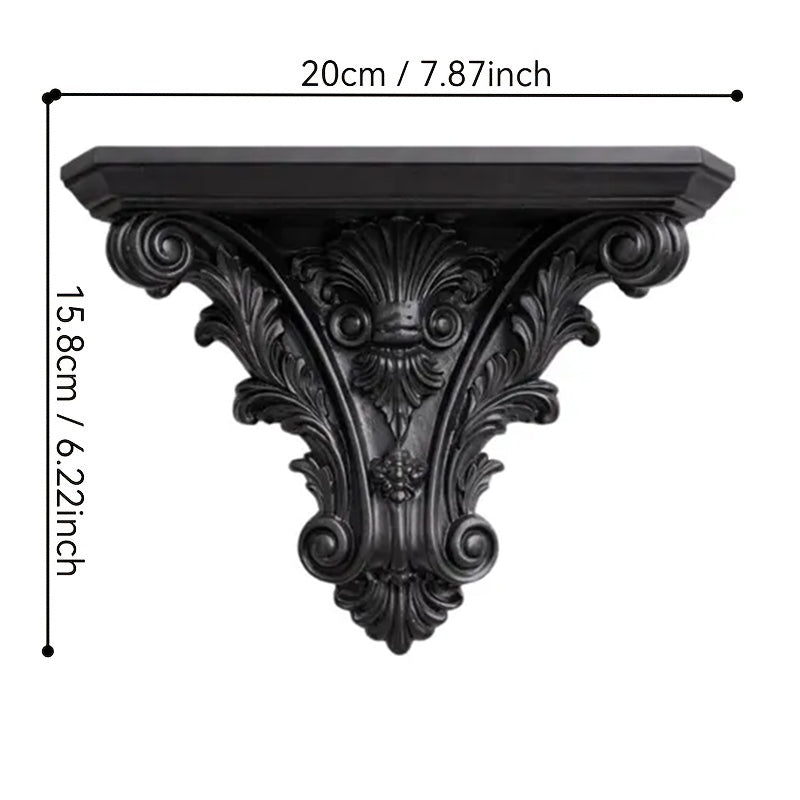 Étagère flottante gothique imprimée en 3D, Décoration murale créative sculptée, Support de plantes rétro pour salon et décoration intérieure