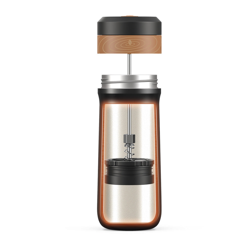 Draagbare draadloze koffie-isolerende French press espressocapsule-koffiezetapparaat handmatige verwarmende koffiebeker voor in de auto