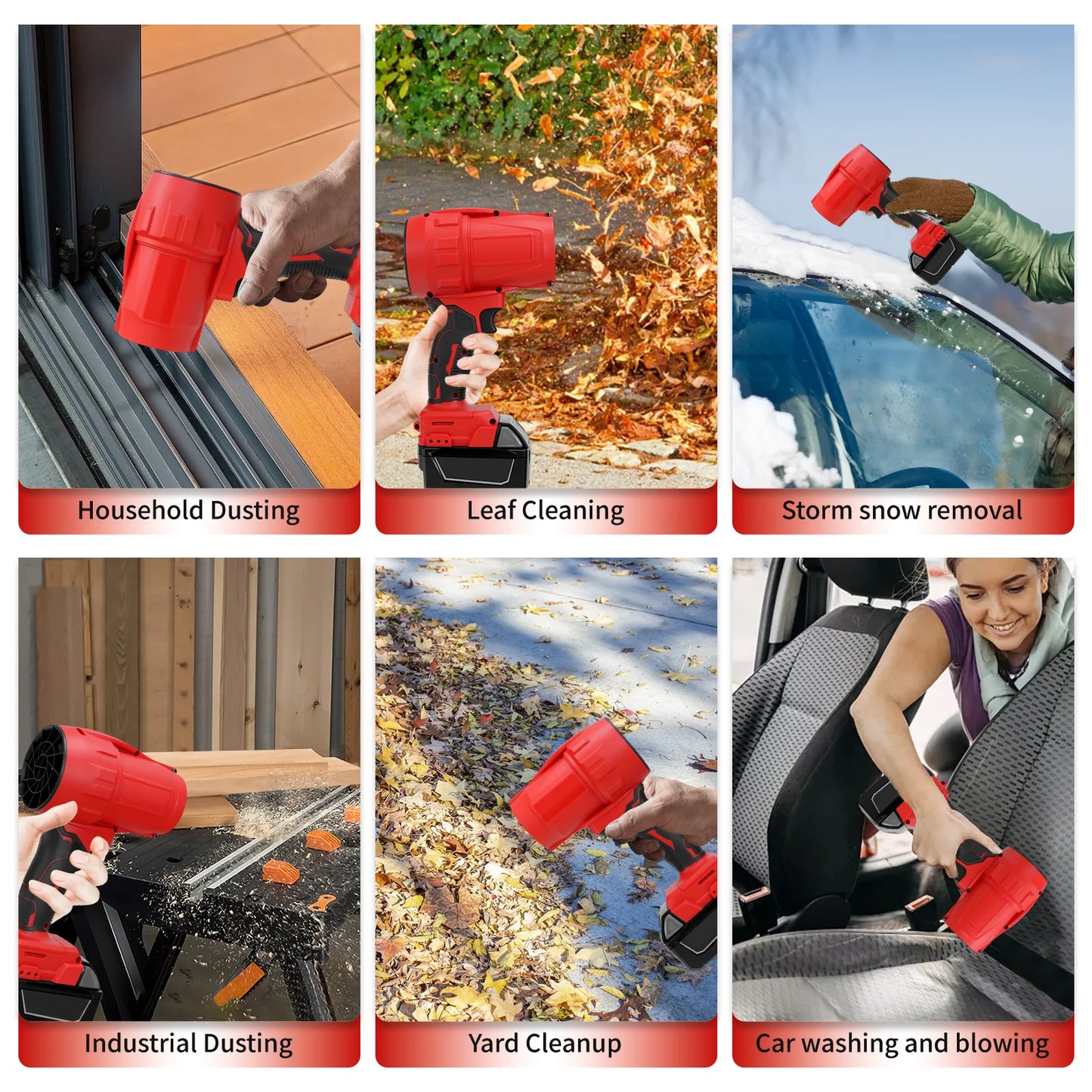 Brushless Electric Air Blower Turbo Blower Jet Fan Cordless Leaf Blower Handheld Dust Blowing Tool for Milwaukee 18V Battery