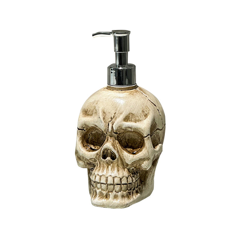 Badkamerdispenser met schedelontwerp, zeepfles met pomp, navulfles voor douchegel, decoratief ornament