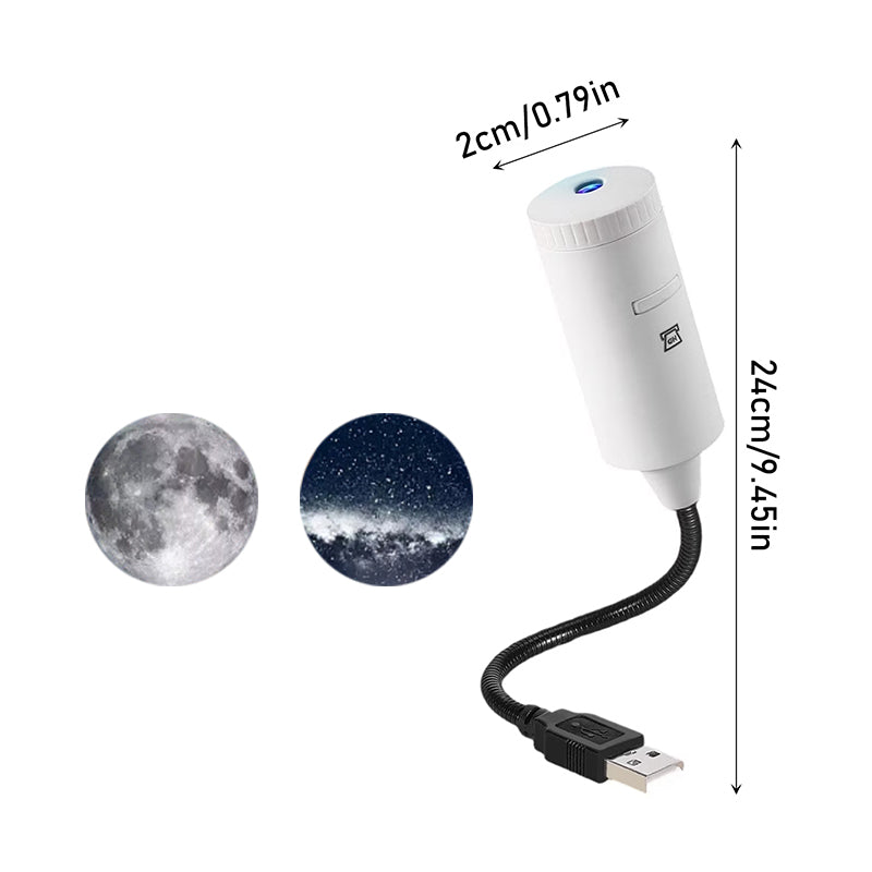 USB-sterrenprojector – Plug & Play, verwisselbare patronen voor slaap- en woonkamer