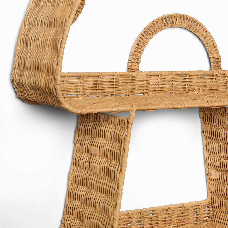 Natuurlijke gevlochten planten-wijnstok paddenstoel wandplank voor hotel, pension en showroom decoratieve zwevende wandhouder