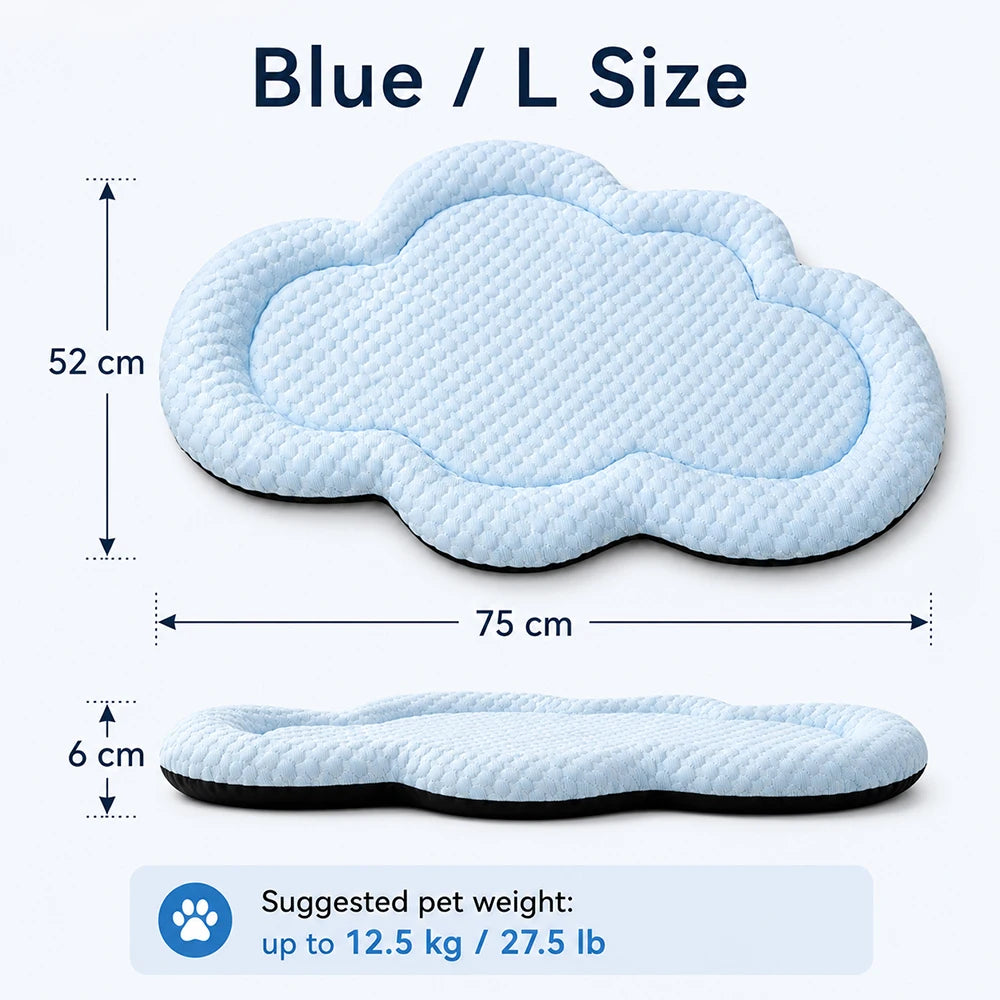 75x52cm Pet Cooling Mat Cloud Shape Dog Cat Summer Bed Breathable Puppy Sleeping Mat Anti Slip Cat Mat Dog Accessories