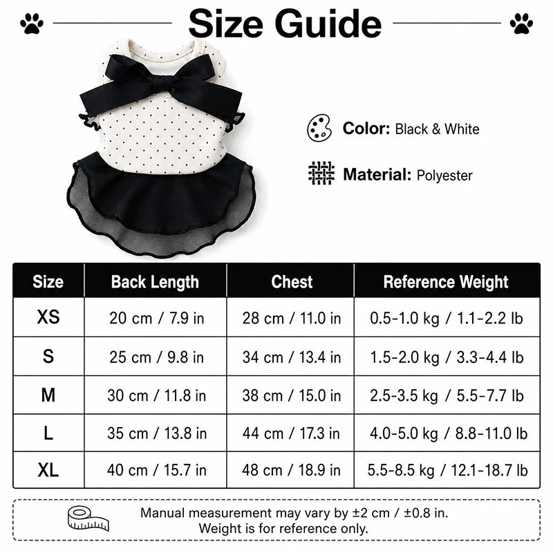 Spring Summer Pet Dress Polka Dot Bow Ruffle Skirt Dog Cat Clothes for Toy Poodle Bichon Pomeranian Puppy Outfit Pet Supplies
