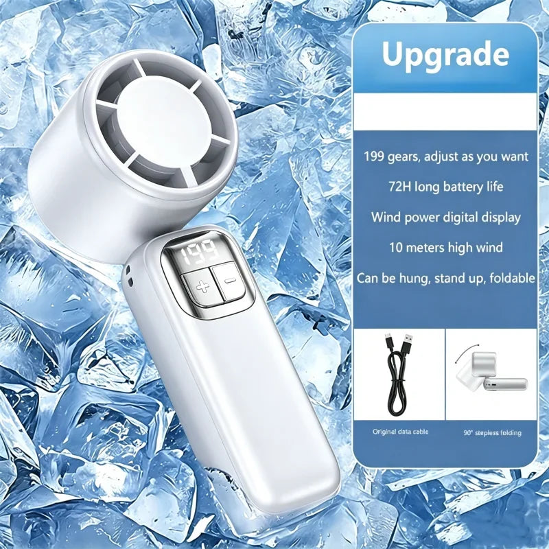 Lenovo Handheld Ventilator 199 Hoge Snelheid Koeling Ice Cooler Oplaadbaar USB Borstelloze Motor Turbo Jet Fan voor Buiten Reizen Kantoor
