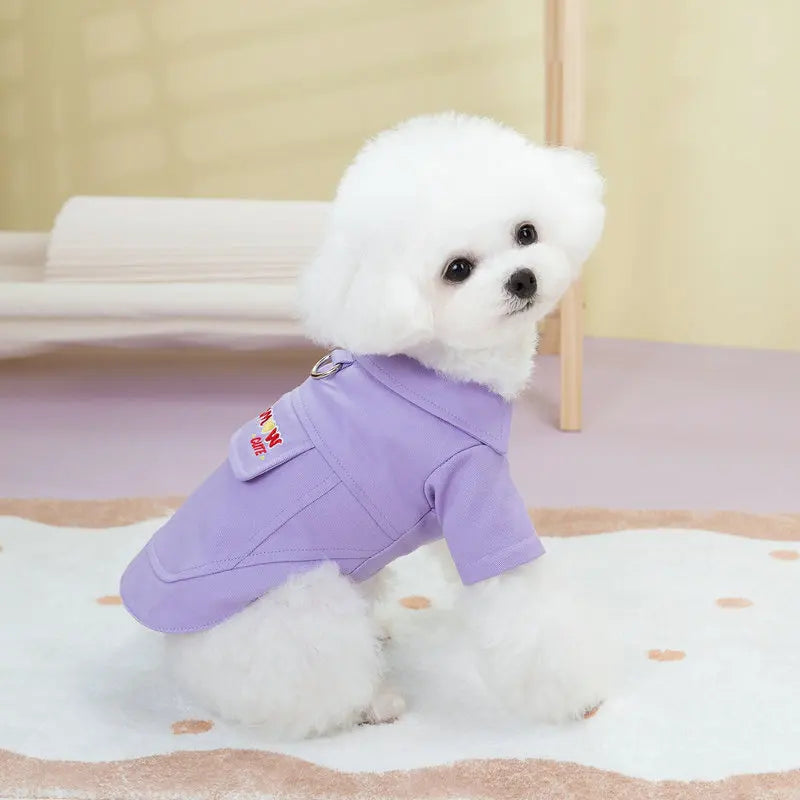 Pet Dog Shirts for Small Medium Dogs Yorkie Chihuahua Clothing Breathable Dog Clothes With D-ring Puppy Outfit Dog Accessories