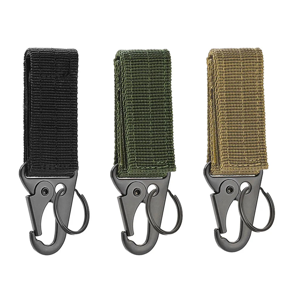 3 Pcs Tactical Carabiner Outdoor EDC Keychain Keys Holder Camping Backpack Belt Hook Hanging Buckle Muilter Clip