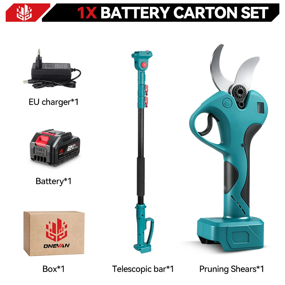 45MM 201CM Borstelloze telescopische elektrische snoeischaar 2-in-1 snoerloos tuingereedschap voor hoge takken voor Makita 18V-accu
