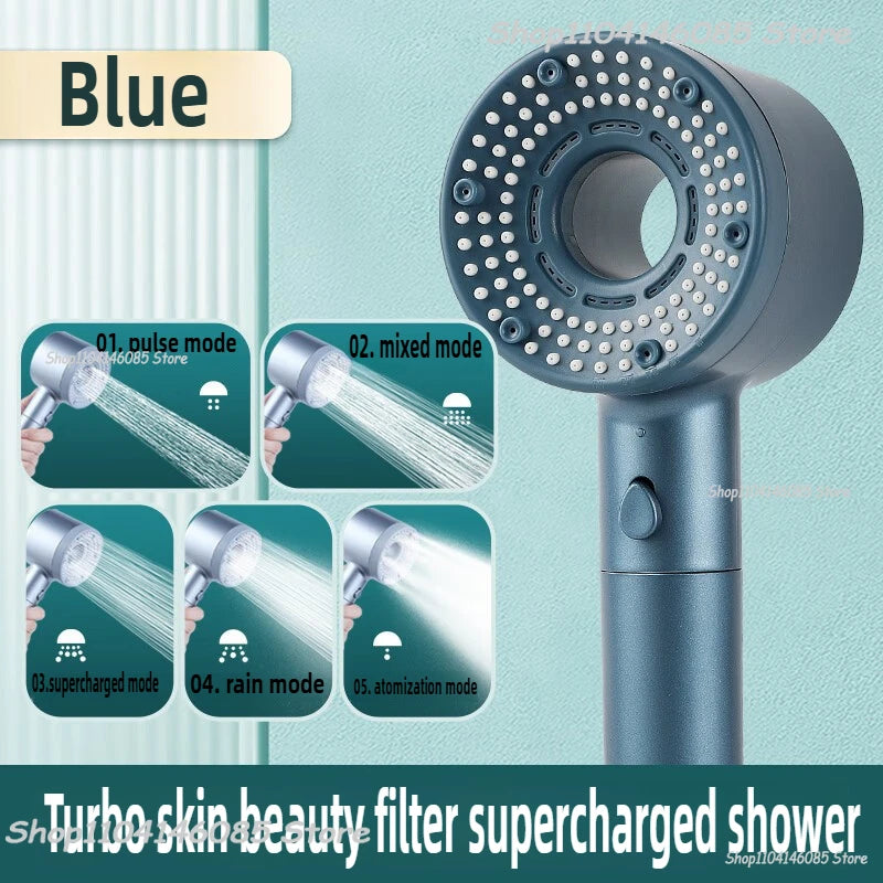 5 Modes Shower Head High Pressure Showerhead Portable Filter Rainfall Faucet Tap Bathroom Bath Home Bathroom Accessories