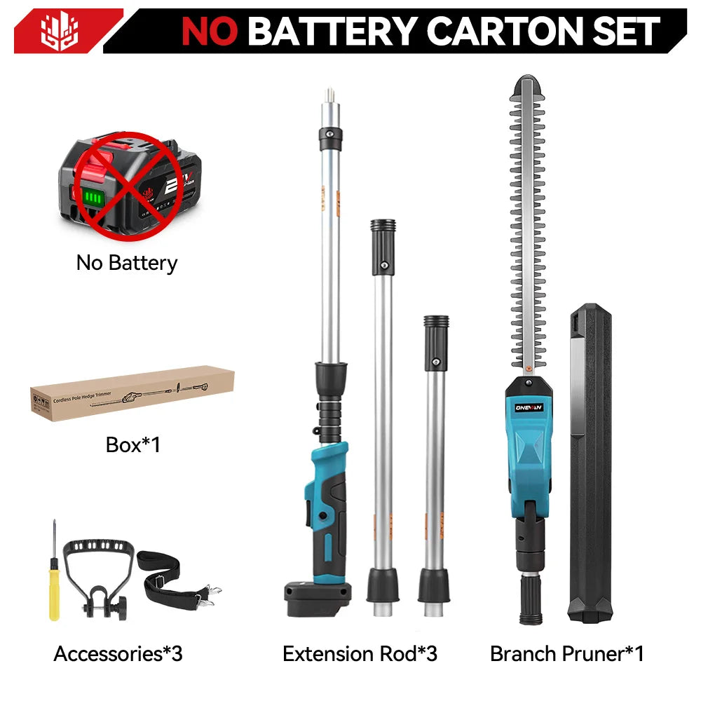 ONEVAN Electric High Branch Hedge Trimmer Cordless Telescopic Hedge Shear Garden Tools Pruning Saw For Makita 18V Battery Pin