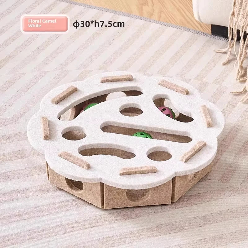 Cat Exercise Puzzle Toy Felt Puzzle Box Cat Exercise Toy With Ball Indoor Sports Entertainment Hunting Cat Toys For Indoor Cats