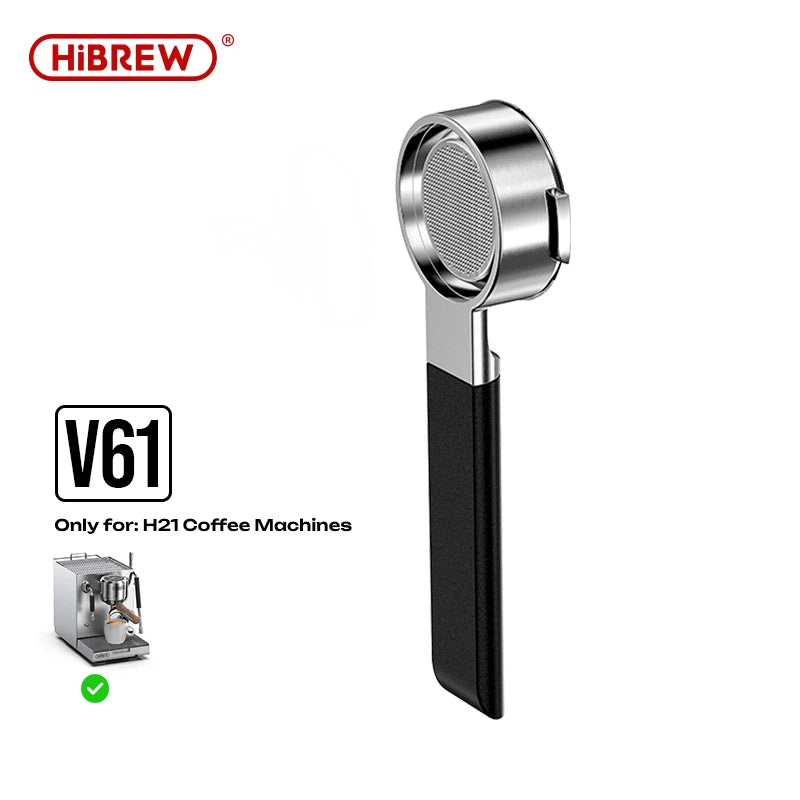 HiBREW V61 58MM Espresso Bottomless Portafilter 2in1 Double Spout with Filter Basket For H21 Espresso Machine