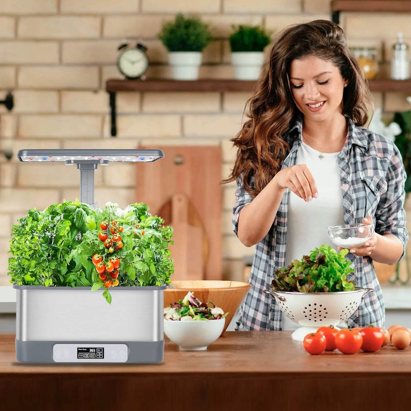 APP Hydroponics Growing System Kit Smart Indoor Garden Remote Control,8 Planting Sponge ,with LED Grow Lights - Quality Shopping Centre