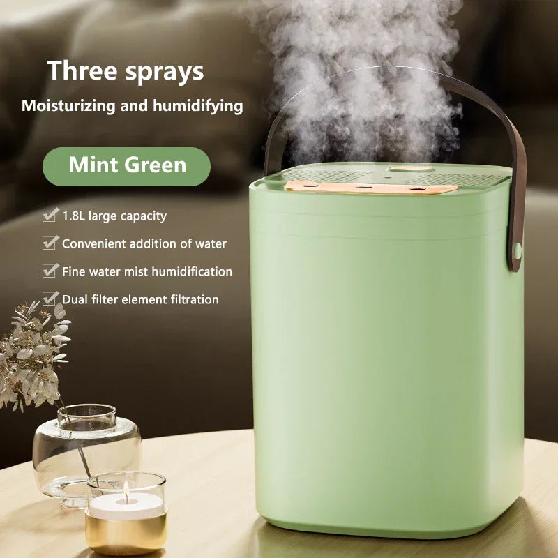 Humidificateur à trois sprays grande capacité 2026 avec veilleuse, double filtre, diffuseur d'aromathérapie, USB, silencieux, avec minuterie pour chambre, bureau, voiture