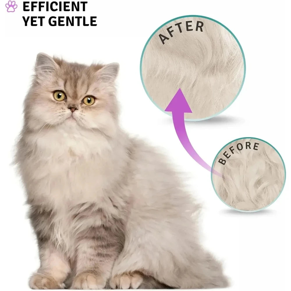 Peigne râteau de démêlage pour animaux, brosse pour chiens et chats avec longues lames de sécurité pour démêler le sous-poil emmêlé ou noué