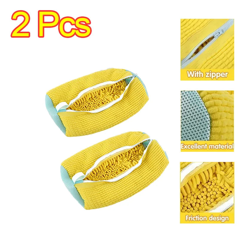 1-6PCS Shoe Washing Bag Washing Machine Laundry Bags with Zipper Closure Shoes Cleaning Bag Shoes Laundry Fluffy Fibers Sneaker