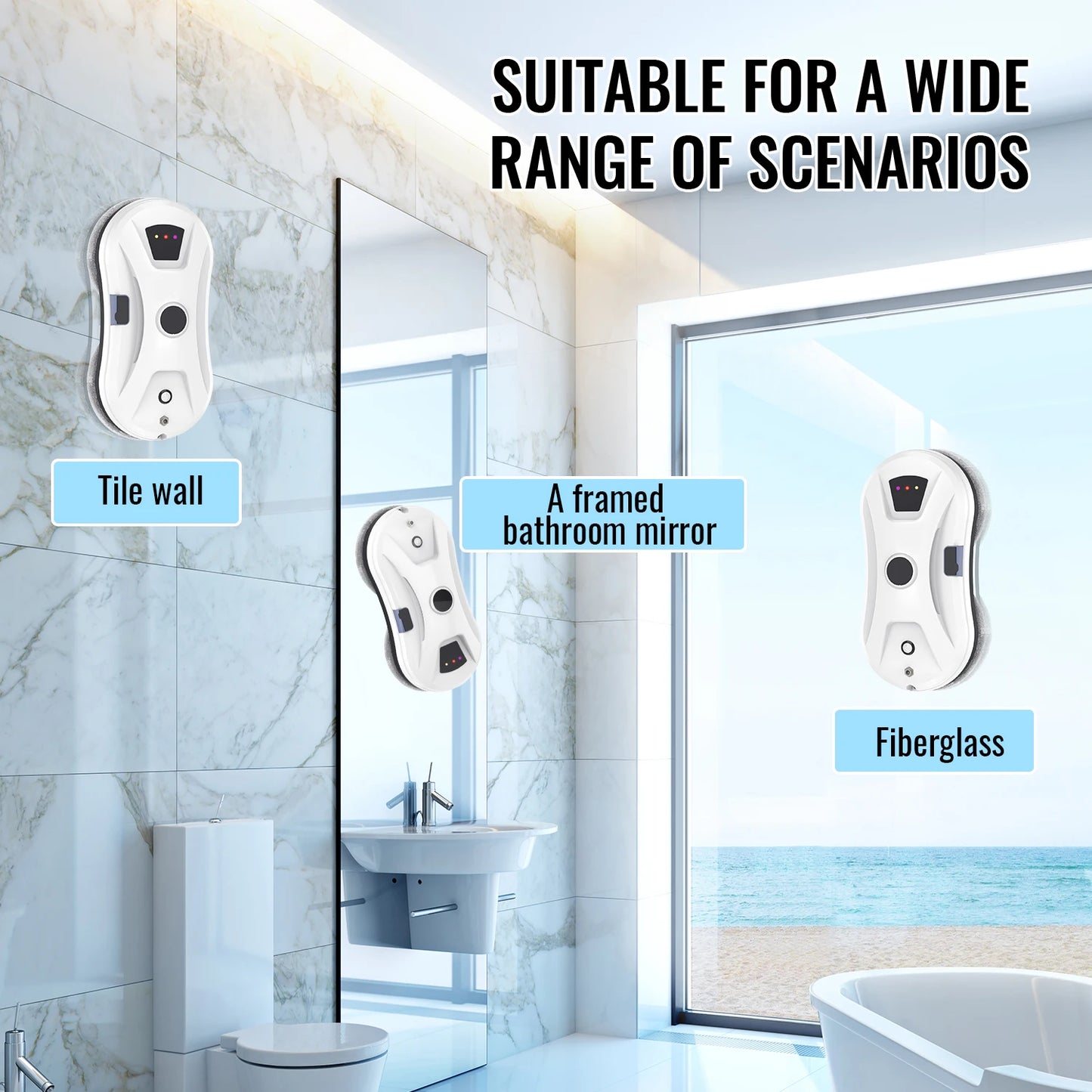5600PA Window Cleaner Robot Automatic Water Spray Fall Prevention Remote Cleaner Intelligent Control Paths Glass Mirror Wall - Quality Shopping Centre