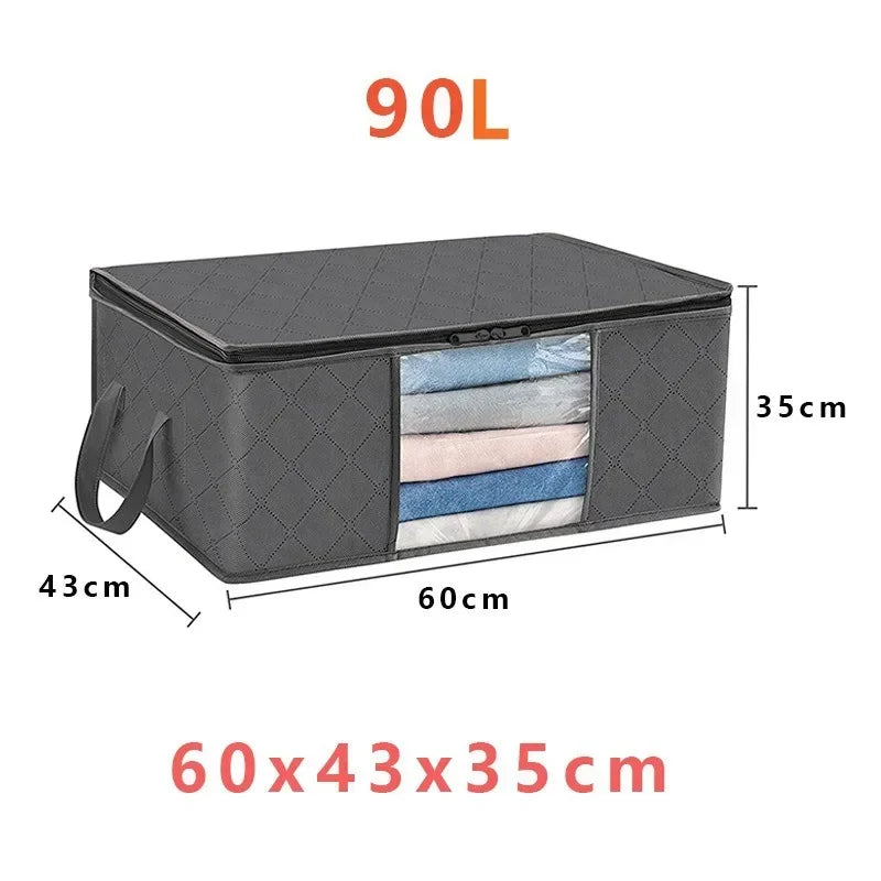 35/60/90L Foldable Storage Clothes Organizers Suitcase Big Capacity Travel Suitcases Organizer for Organizing Bedroom Closet