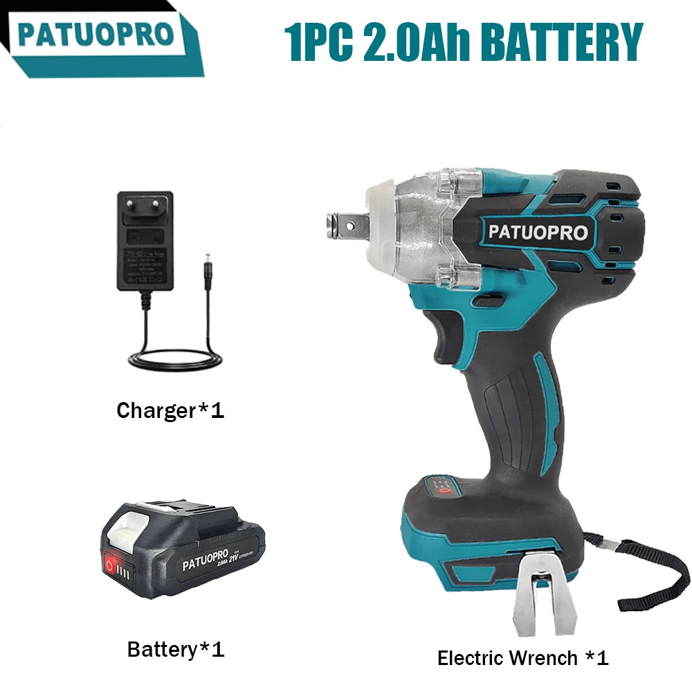 500 Nm borstelloze slagsleutel, 1/2 inch draadloze multifunctionele oplaadbare elektrische moersleutel, elektrisch gereedschap voor Makita 18V-accu