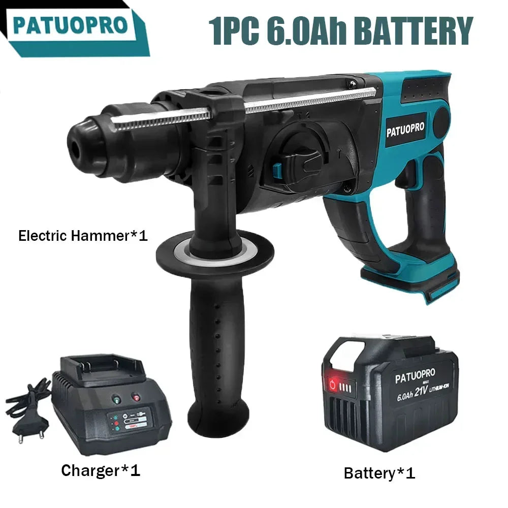 3 Functions Cordless Electric Rotary Hammer – Rechargeable 28MM Hammer Drill Power Tool for Makita 18V Battery - Quality Shopping Centre