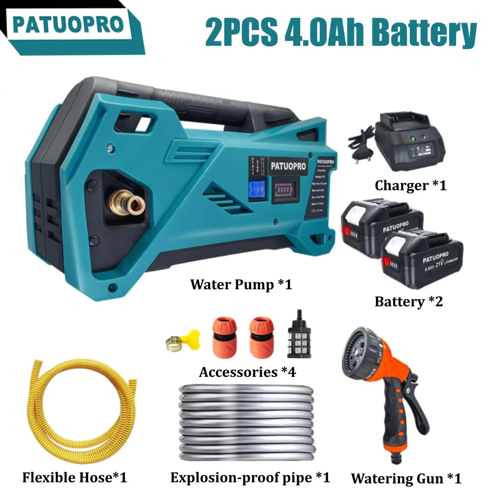 10m Hose 500W Cordless Water Pump Watering Machine Garden Irrigation Washing Car Cleaning Power Tool For Makita 18V Battery