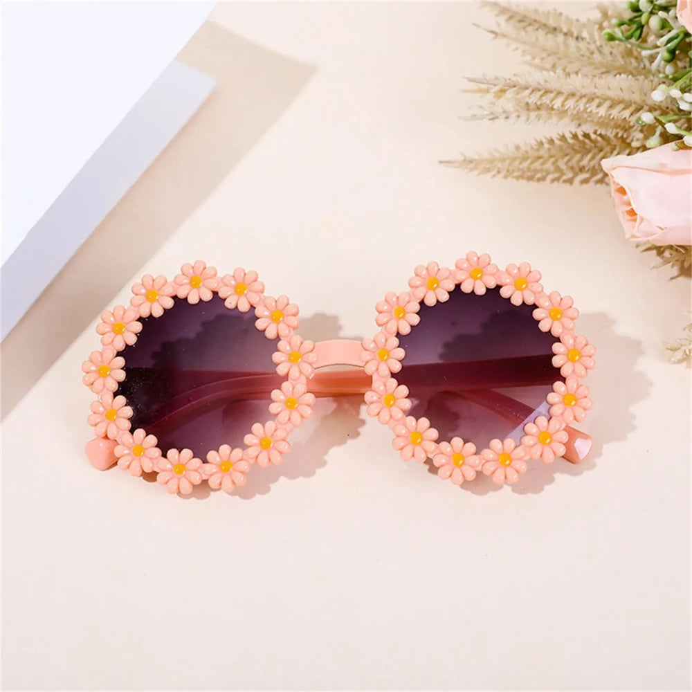 Accessoires pour animaux : lunettes de soleil rondes à fleurs, accessoires de déguisement pour photos pour chats, petits chiens et laisse en paracorde