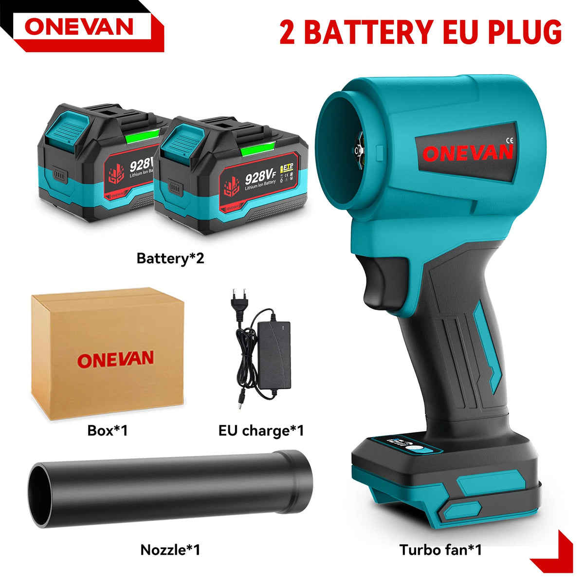 300.000 tpm borstelloze elektrische turboventilator 400 m/s handheld luchtblazer bladblazer stofblaasgereedschap voor Makita 18V-accu