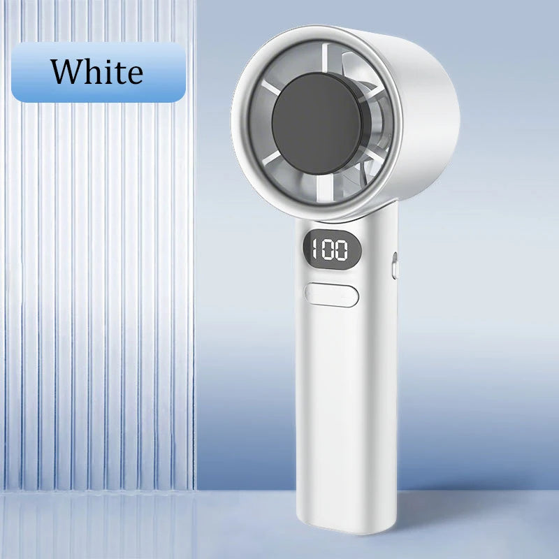 Lenovo Ice Compress High-Speed Cooling 3000mah USB Rechargeable Portable Fan LED Digital Display Handheld Fan Electric Hand Fan