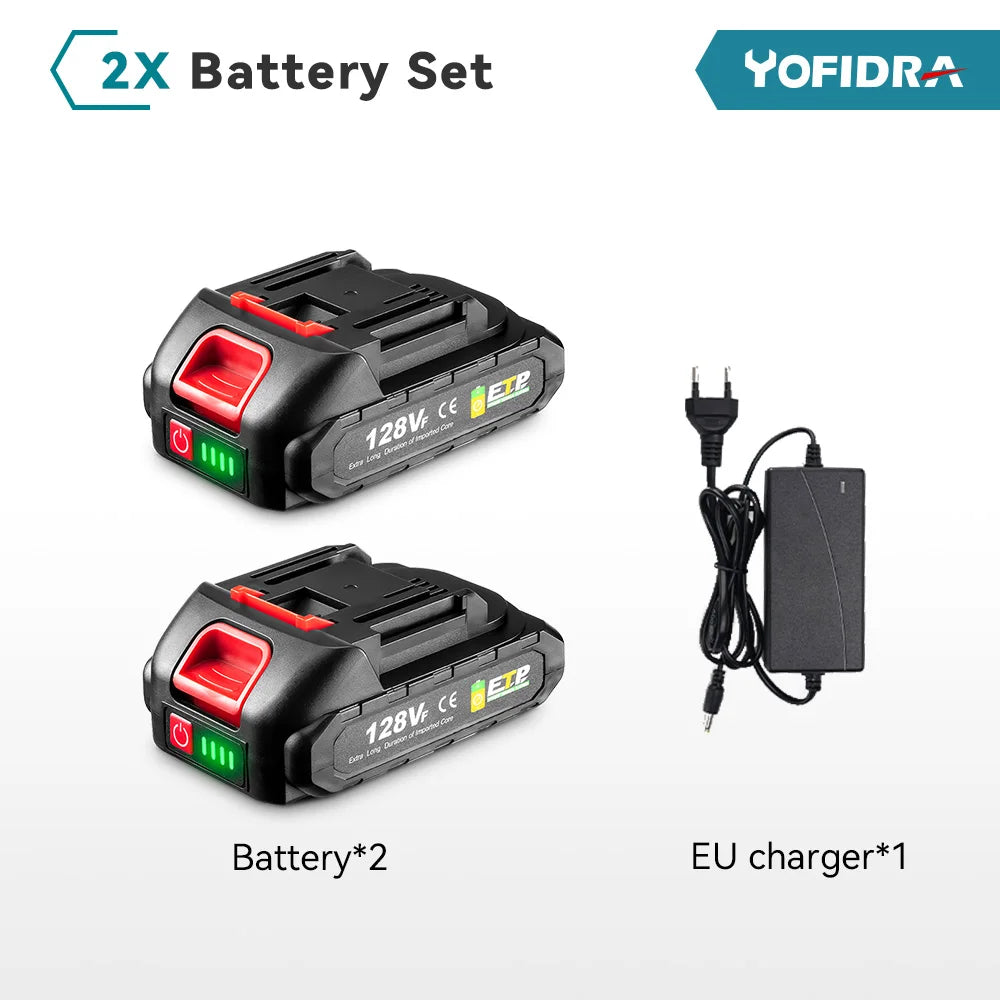 Batterie lithium-ion rechargeable YOFIDRA 928VF 22500mAh, batterie Li-ion 388VF 15000mAh, 128VF pour outil électrique