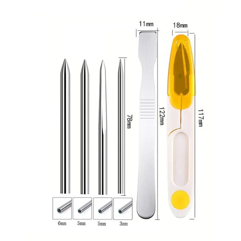 DIY Paracord Needle Set Parachute Bracelet Making Kit Stainless Steel Paracord Rope Flattener Knitting Stitching Tools