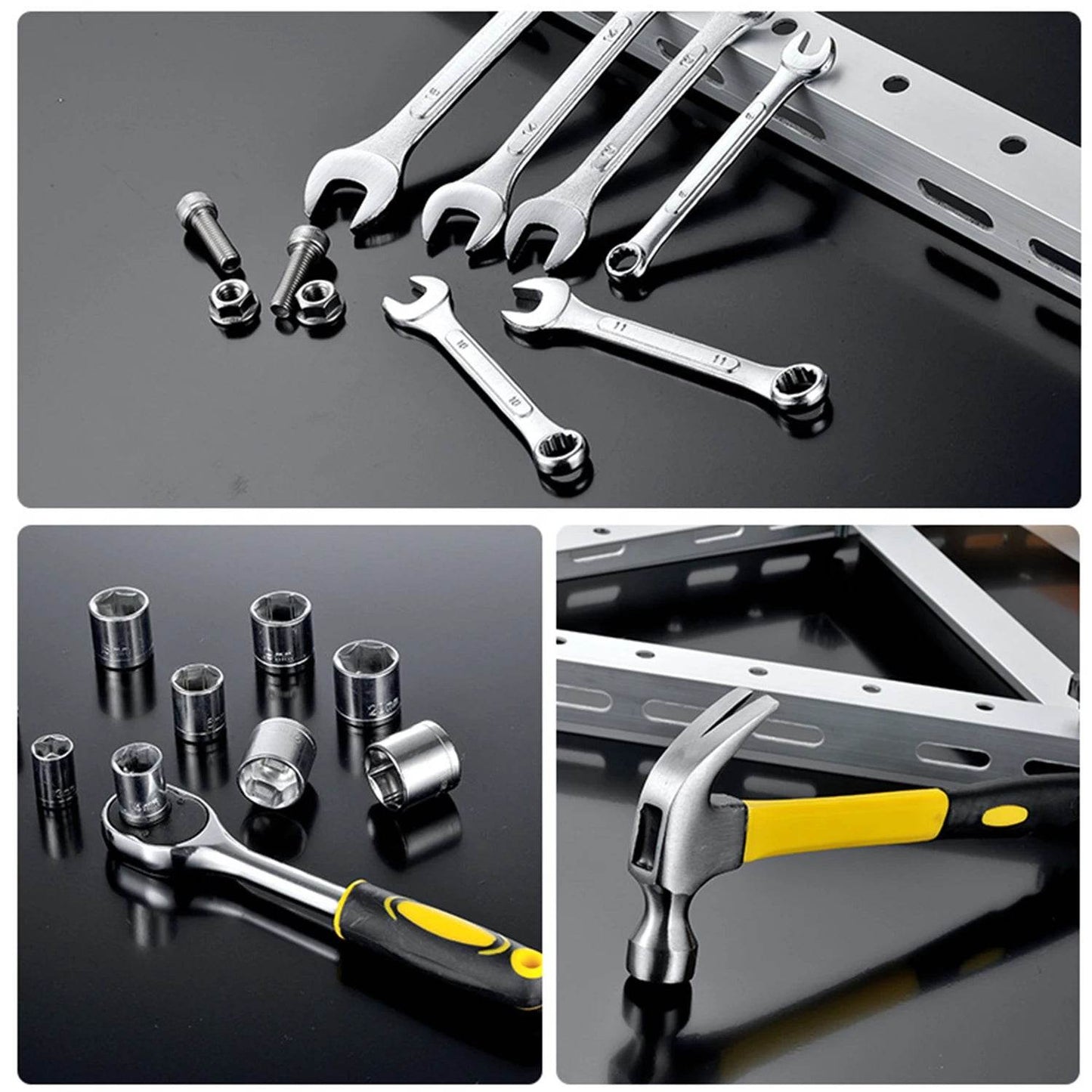 158PCS Socket Wrench Set,Auto Repair Tool Kit with Plastic Toolbox, Combination Ratchet Spanner&Mixed Hand Tools for Car Repair - Quality Shopping Centre