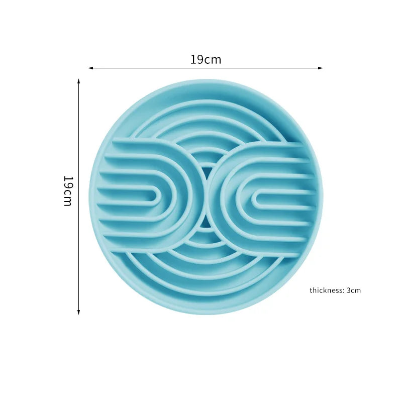 19cm Round Silicone Dog Slow Feeder Mat Pet Licking Mat with Suction Cups Anti-choking Dog Slow Feeding Pad Dog Accessories