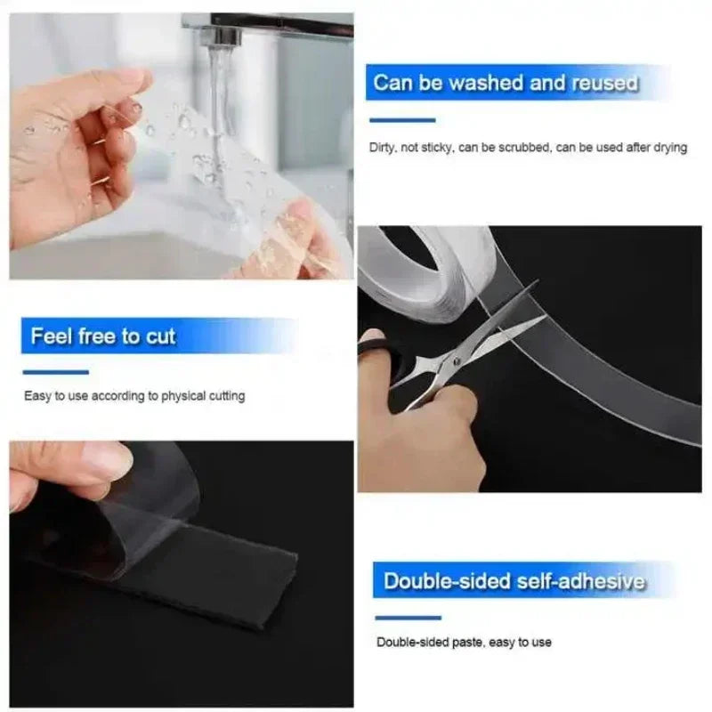 1/3/5m Nano Double Sided Tape Extra Strong Waterproof Sealing Tape Home Appliance Traceless for Bathroom Kitchen Sink Tap Gel