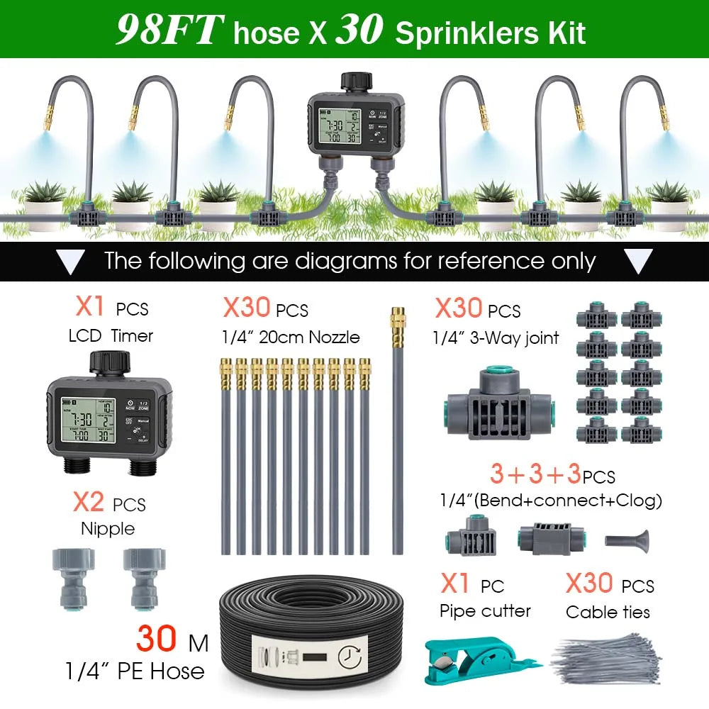 Dual Zone Independent Smart LCD Display Garden Watering Timer Atomization Spray Kit Mist Cooling System Irrigation Controllersmart garden watering timer - Quality Shopping Centre