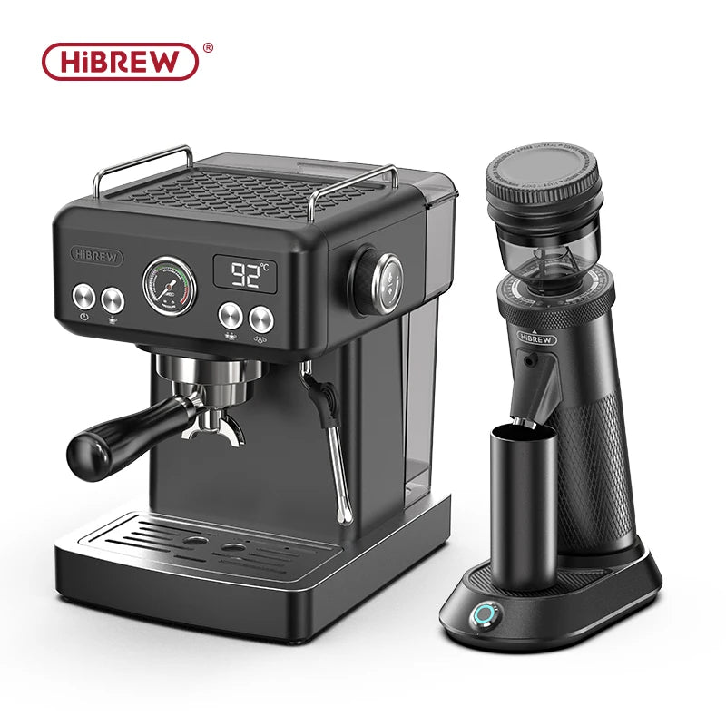 HiBREW H10A Zwarte Espressomachine Temperatuur Volume Pre-brewing Instelbaar 58mm Filterdrager Cappuccino Koffiezetapparaat