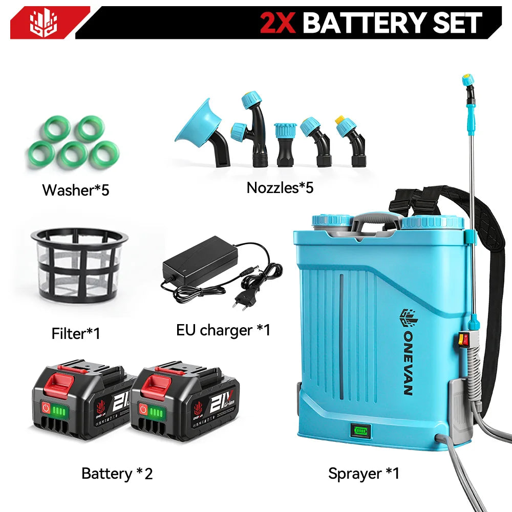 ONEVAN Electric Sprayer 20L High Capacity Yard Lawn Spraying 100PSI Irrigation Backpack Sprayer Tools For Makita 18V Battery Pin