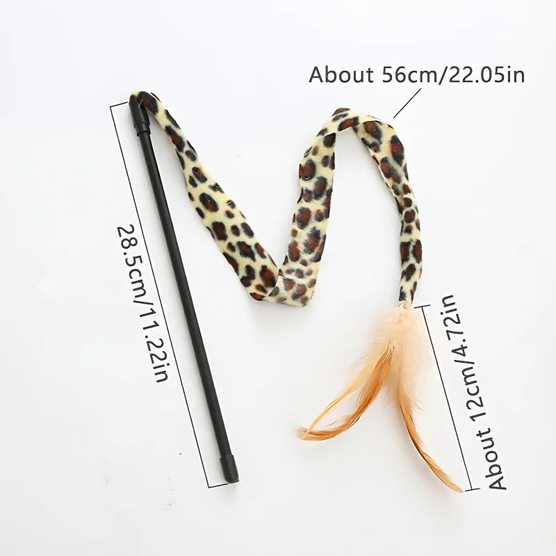 2PCs Cat Teaser Wand Toy Interactive Cat Stick toys with Artificial Feather Funny Kitten Playing Toys Cat Accessories