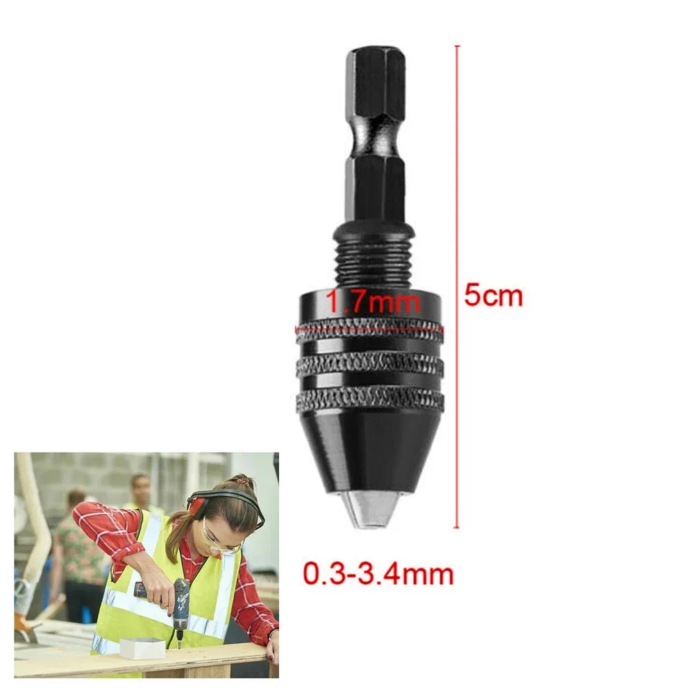 Mini sleutelloze boorkop 0,3-8mm zelfspannende elektrische boorhouder spantang gereedschap 1/4" zeskantschacht snelwisseladapter