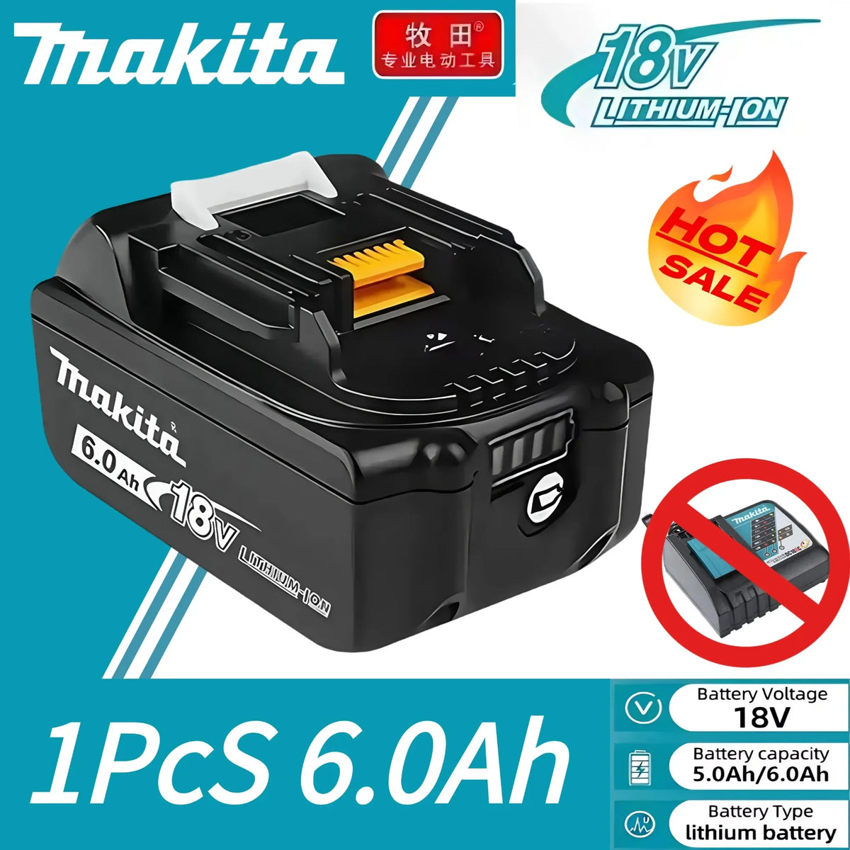 100% original Makita 18V 6.0Ah Rechargeable Battery ,For Makita BL1830 BL1830B BL1840 BL1840B BL1850 BL1850B Power Tools Battery