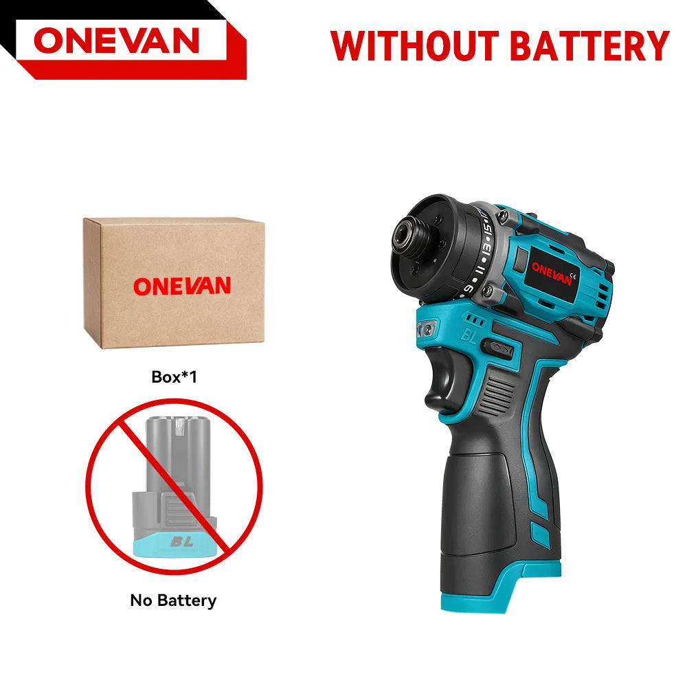 ONEVAN 3 IN 1 Brushless Electric Drill Screwdriver 80NM 1600 RPM Brushless impact screwdriver For Lithium Battery