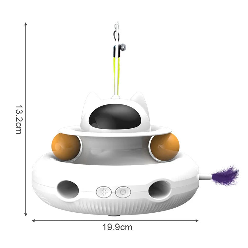 4-In-1 Interactive Cat Toy Smart Cat Teaser Stick Pet Turntable Catching Training Toys for Cats Usb Charging Pet Supplies