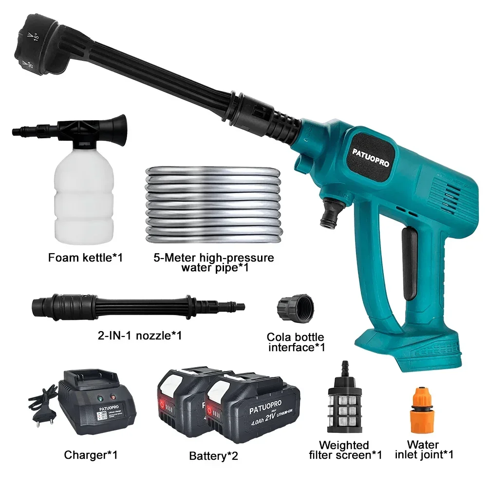 Cordless Electric High Pressure Washer Handheld 6IN1 Spray Nozzle Car Wash Water Gun Garden Spray Gun For Makita 18V Battery