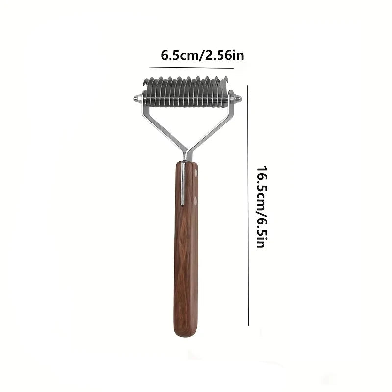 Stainless Steel Pet Knotting Comb Double-side Dog Hair Remover Wooden Handle Pet Deshedding Brush for Dogs Cats Dog Accessories