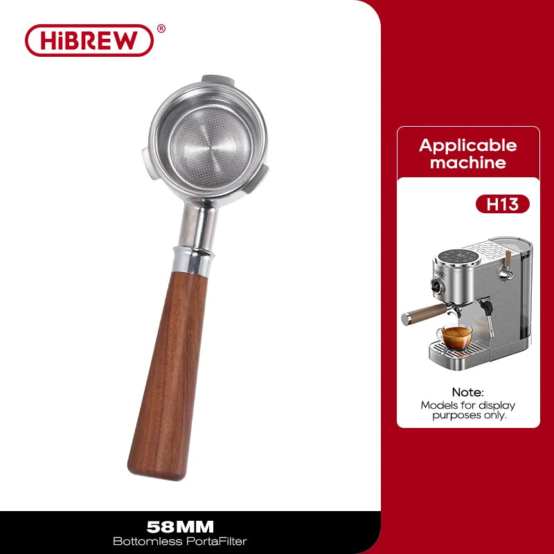 HiBREW Koffie Bottomless Portafilter 51MM 58MM Filterbakje Espressomachine Barista Tool H10A H10B H7A H10 Plus