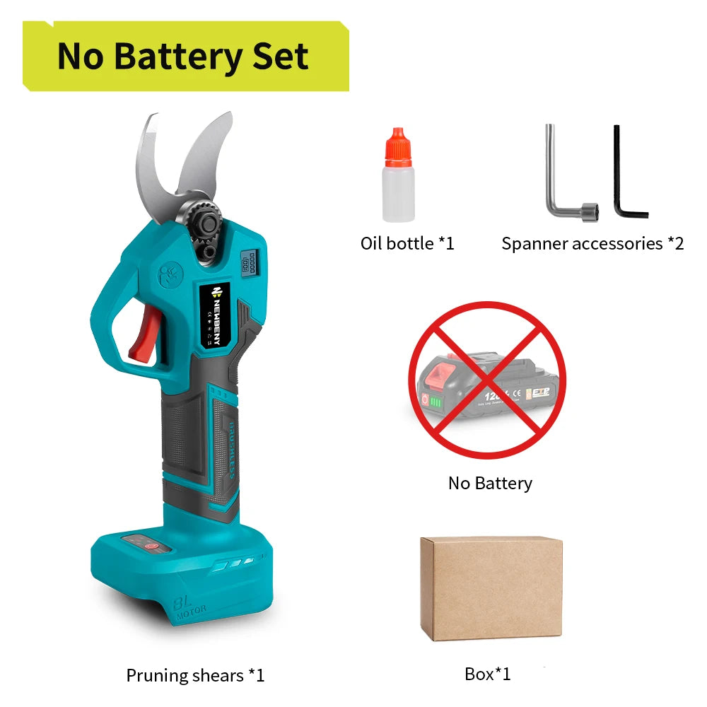 Sécateur électrique sans fil NEWBENY 30 mm, outil de taille pour branches d'arbres fruitiers, compatible avec batterie Makita
